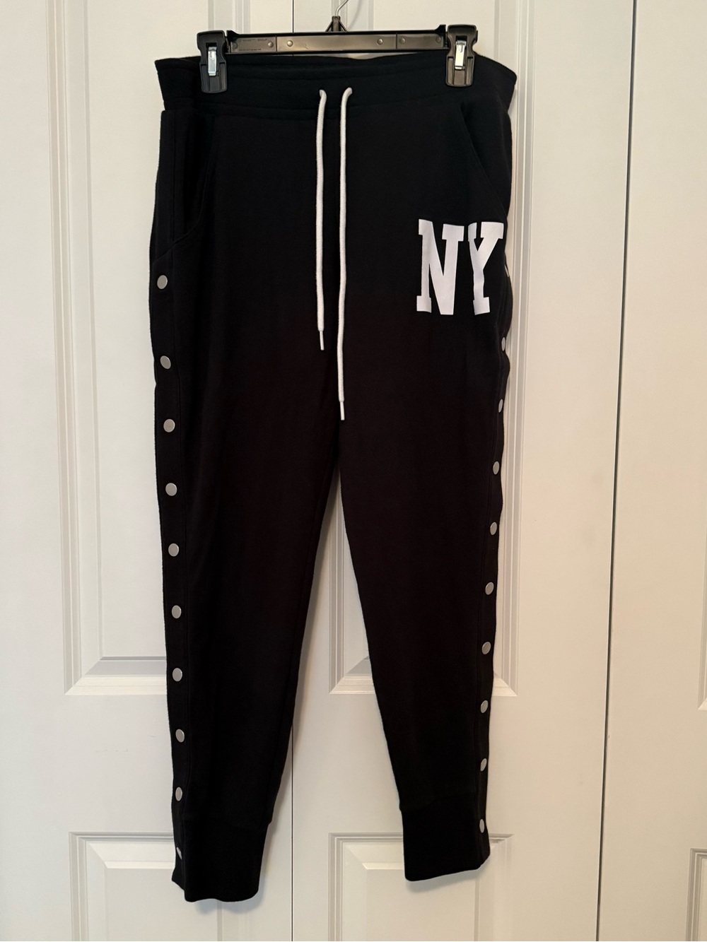 VS PINK NY Snap-Button Joggers with White Drawstring #2
